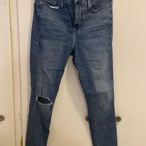 Good American Distressed Medium Wash Good Legs Jeans 10/30 size